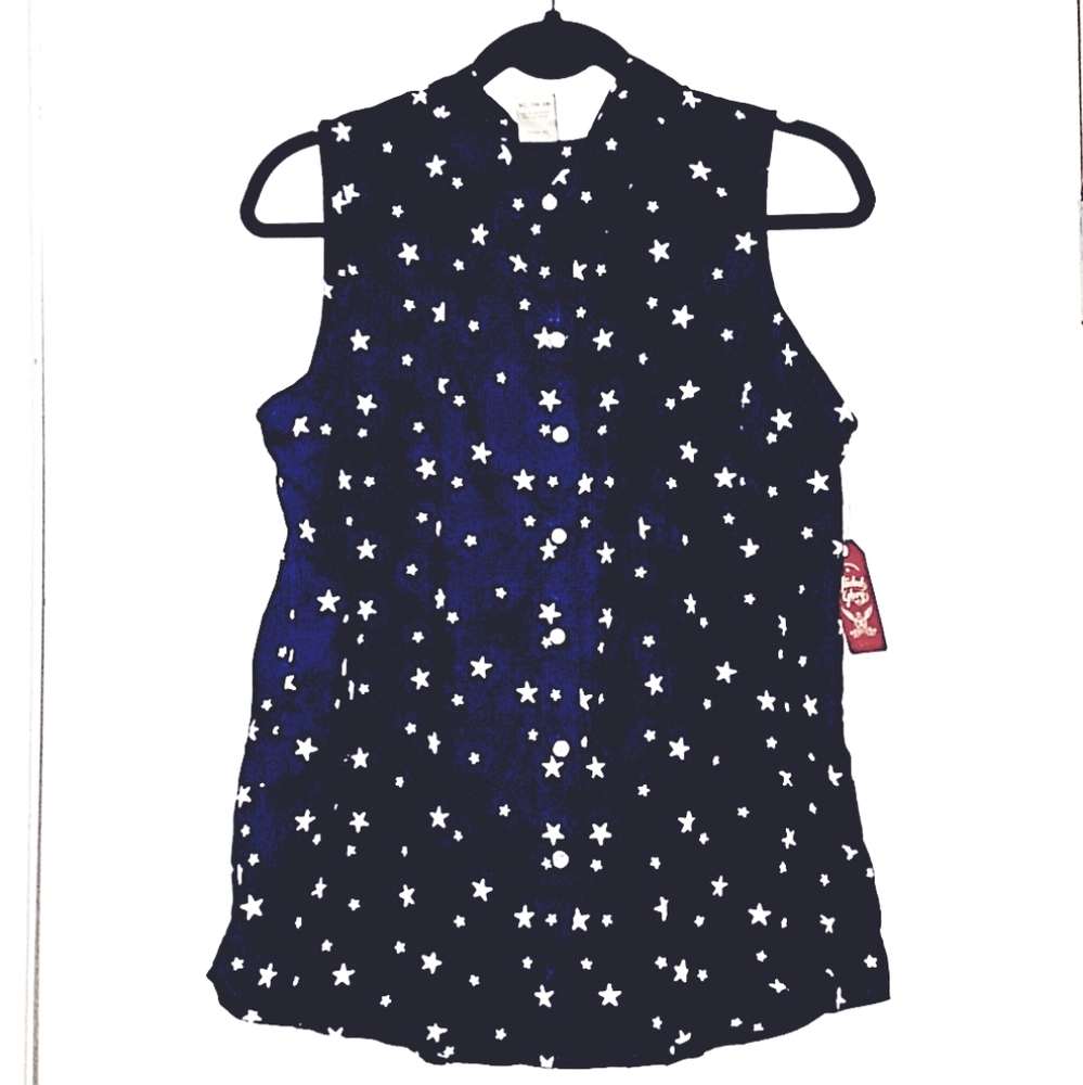 Faded Glory Sleeveless Button Down Shirt